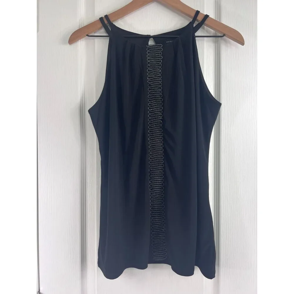 White House Black Market Ball Chain Mesh Date Top Sleeveless Women's S - NWT - Picture 1 of 12